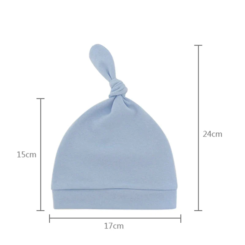 1 PCS Comfortable Warm Baby Girls Striped Caps Cute Handmade Knotted Newborn Bonnet Clothing Decoration Holiday Gifts 19 Colors